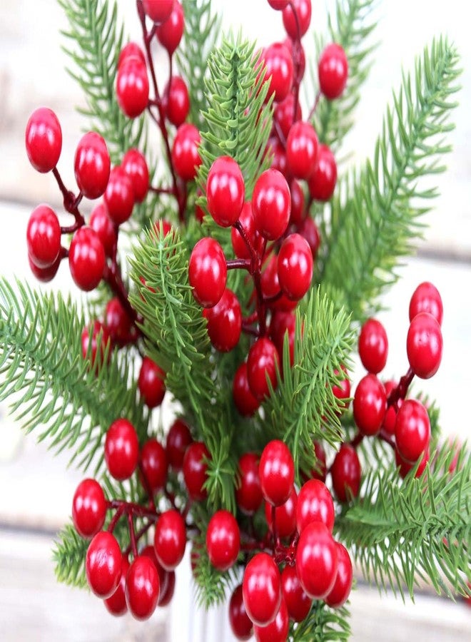 UWIOFF 20 Pcs Red Berry Stems, 8.3" Holly Christmas Berries Stems for Christmas Tree Picks Decorations Crafts Holiday and Home Decor - Image 5